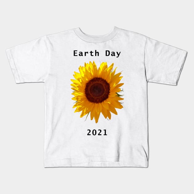 Sunflower for Earth Day 2021 Kids T-Shirt by ellenhenryart